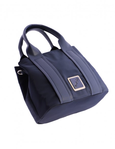 BOLSO DE MANO CON BANDOLERA AMICHI AZUL MARINO