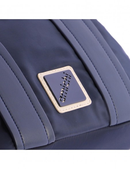 BOLSO DE MANO CON BANDOLERA AMICHI AZUL MARINO