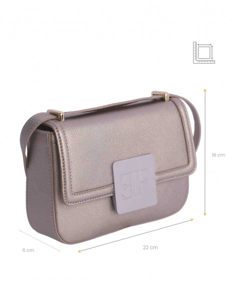 BOLSO BANDOLERA EFERRI GRETA DORADO CON SOLAPA