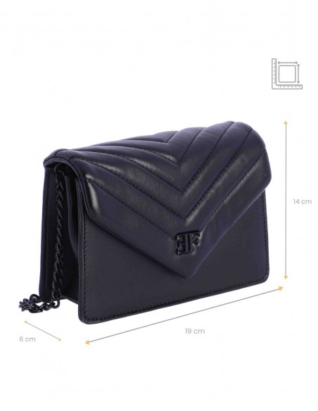 BOLSO BANDOLERA PEQUEÑO CON SOLAPA EFERRI NALA NEGRO