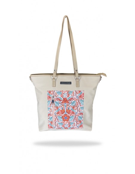 BOLSO SHOPPER CON BANDOLERA CATALINA ESTRADA FRIJOL