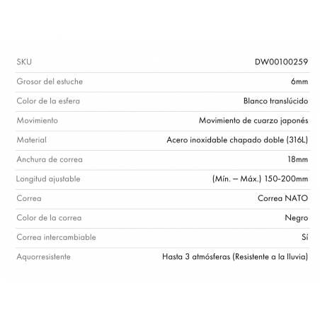 RELOJ CLASSIC BLACK CORNWALL 40MM DANIEL WELLINGTON