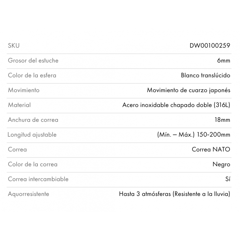 RELOJ CLASSIC BLACK CORNWALL 36MM...