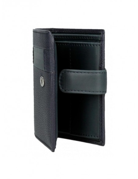 BILLETERO MONEDER DE PIEL PEPE JEANS CHECKBOX CON BROCHE