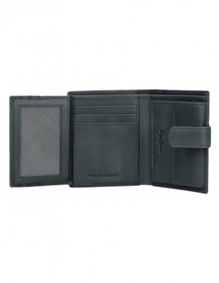 BILLETERO MONEDER DE PIEL PEPE JEANS CHECKBOX CON BROCHE