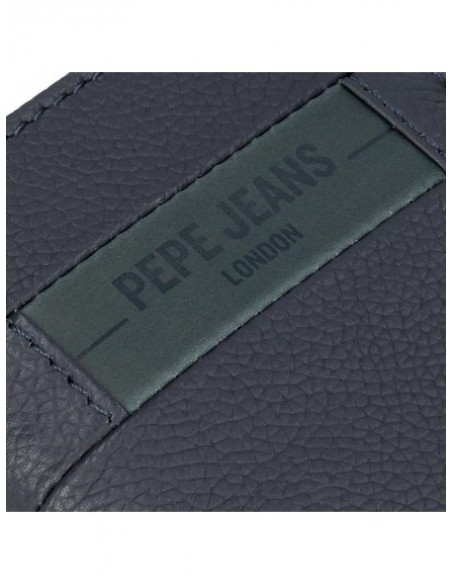 BILLETERO MONEDER DE PIEL PEPE JEANS CHECKBOX CON BROCHE