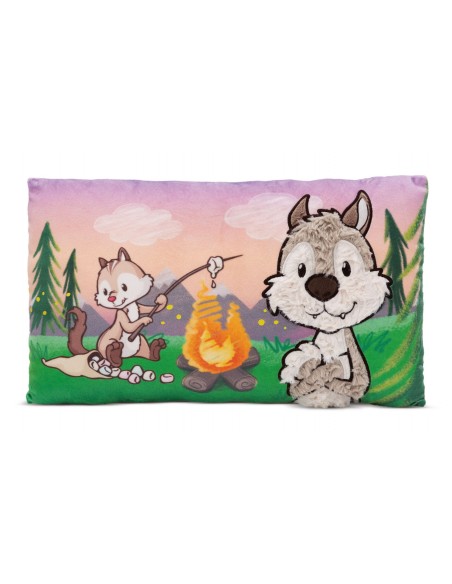 COJÍN RECTANGULAR LOBO WINNY Y ARDILLA JOJO NICI VERDE