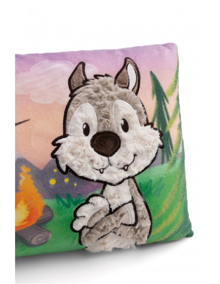 COJÍN RECTANGULAR LOBO WINNY Y ARDILLA JOJO NICI VERDE