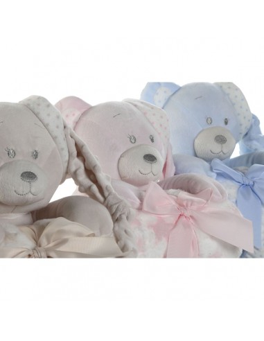 PELUCHE OSITO CON MANTA BABY 25CM GRIS