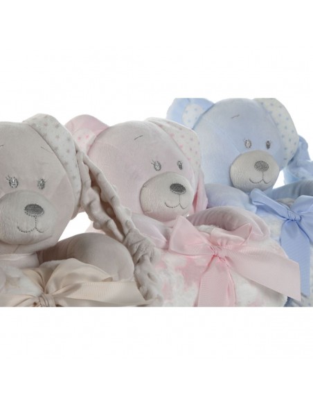 PELUCHE OSITO CON MANTA BABY 25CM GRIS