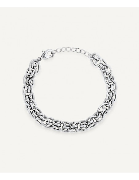 PULSERA PLATEADA VIDAL & VIDAL ESLABONES OVALADOS DOBLES