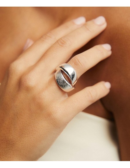 ANILLO TIRAS BRILLO RAYADO  VIDAL & VIDAL