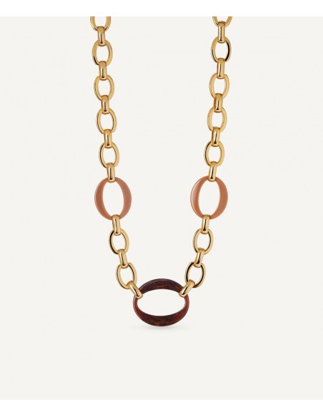 COLLAR ESLABONES CARAMEL CON ACETATO Y RESINA VIDAL & VIDAL