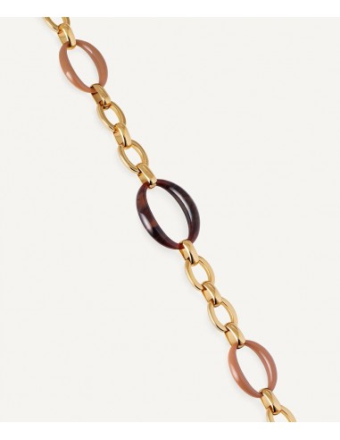 COLLAR ESLABONES CARAMEL CON ACETATO...