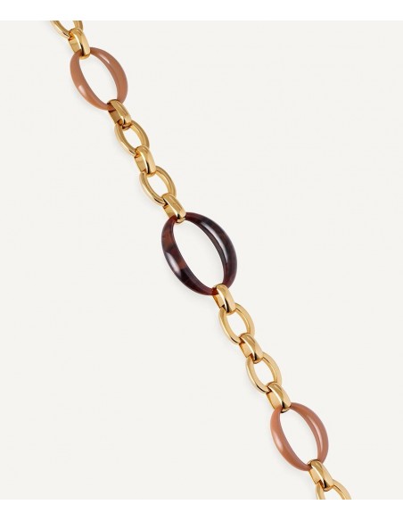 COLLAR ESLABONES CARAMEL CON ACETATO Y RESINA VIDAL & VIDAL