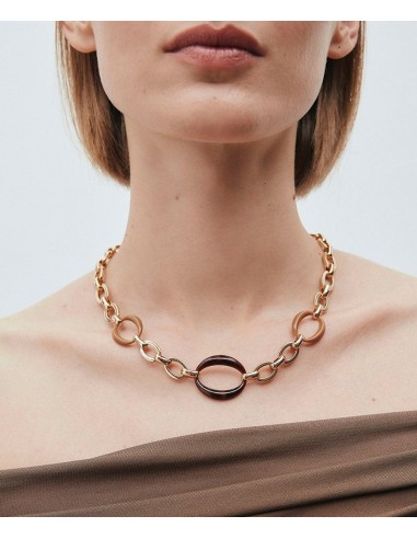 COLLAR ESLABONES CARAMEL CON ACETATO...