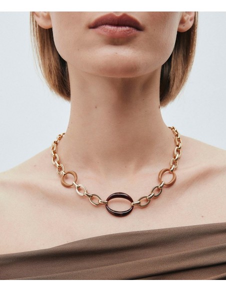 COLLAR ESLABONES CARAMEL CON ACETATO Y RESINA VIDAL & VIDAL