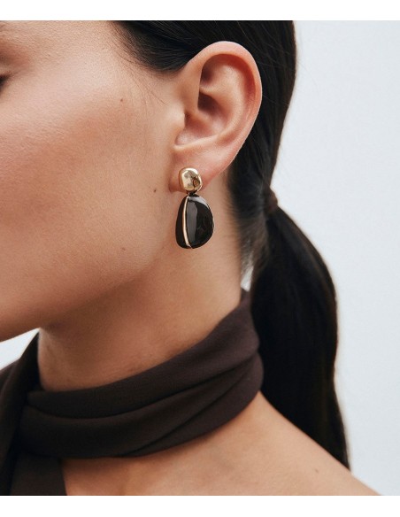 PENDIENTES GRUESOS LARGOS HORIZONTE CON ESMALTE VIDAL & VIDAL