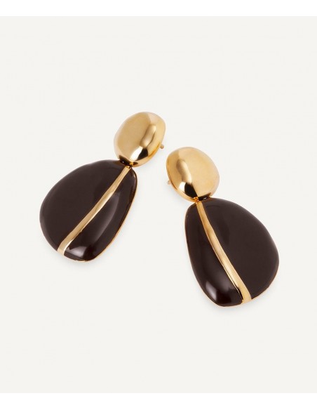 PENDIENTES GRUESOS LARGOS HORIZONTE CON ESMALTE VIDAL & VIDAL