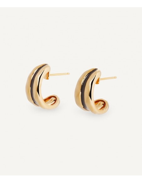 PENDIENTES SEMILUNA HORIZONTE CON ESMALTE VIDAL & VIDAL