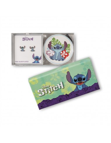 PENDIENTES STITCH BRONCE CON BANDEJA