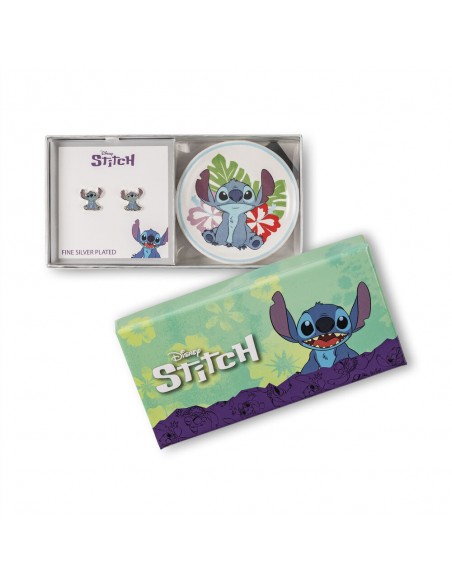 PENDIENTES STITCH BRONCE CON BANDEJA