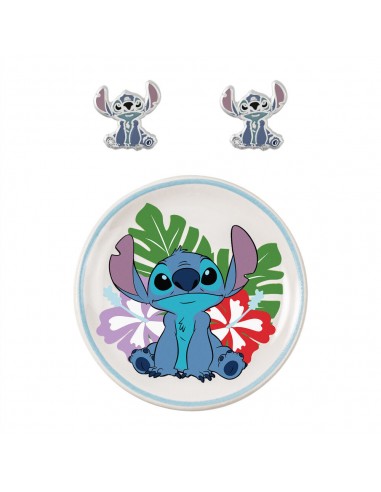 PENDIENTES STITCH BRONCE CON BANDEJA