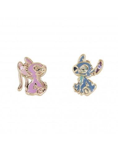 PENDIENTES STITCH & ANGEL BAÑO ORO