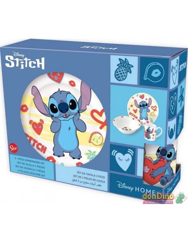 SET DE VAJILLA TRES PIEZAS STITCH