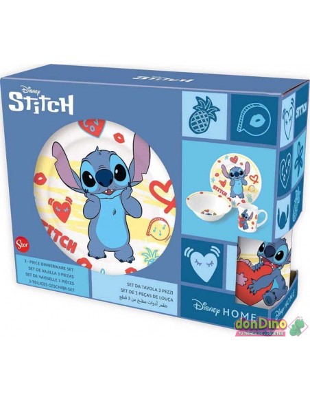 SET DE VAJILLA TRES PIEZAS STITCH