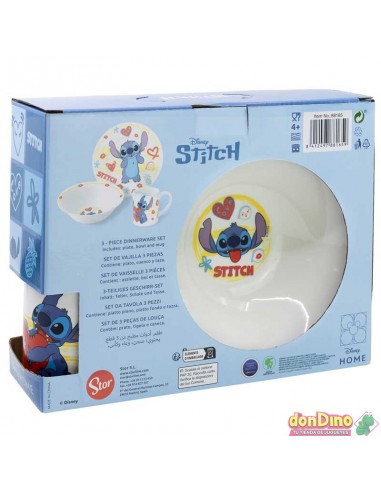 SET DE VAJILLA TRES PIEZAS STITCH