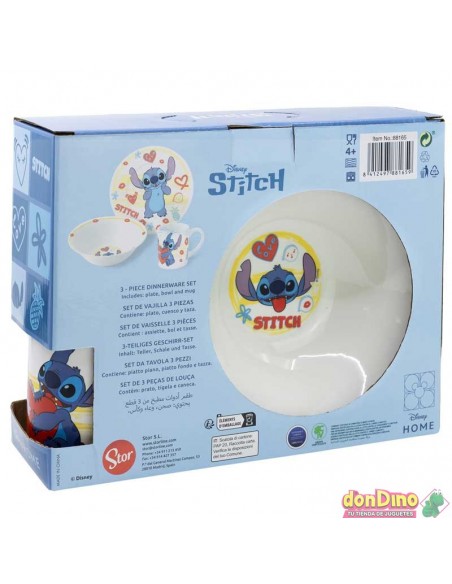 SET DE VAJILLA TRES PIEZAS STITCH