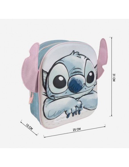 MOCHILA INFANTIL STITCH CON APLICACIONES 3D