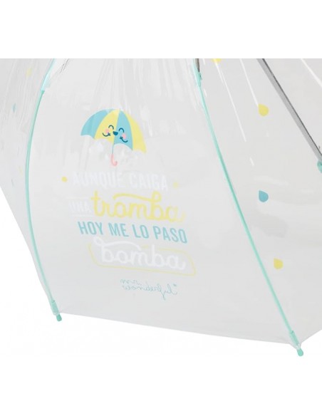 PARAGUAS RIGIDO TRANSPARENTE Mr. WONDERFULL 61/8 " BOMBA "