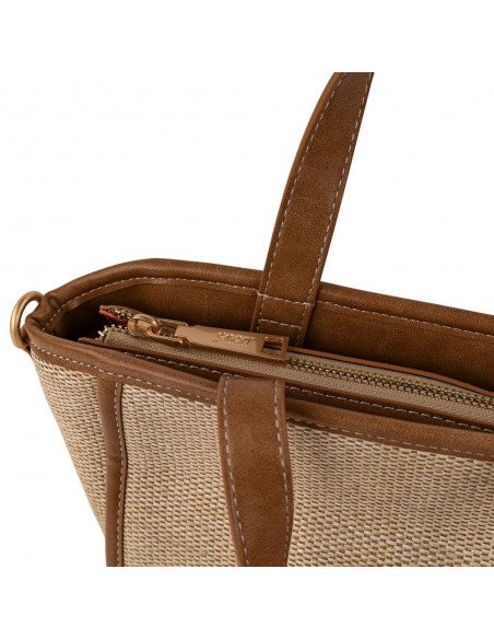 BOLSO DE MANO Y BANDOLERA JACQUELINE LOIS CAMEL