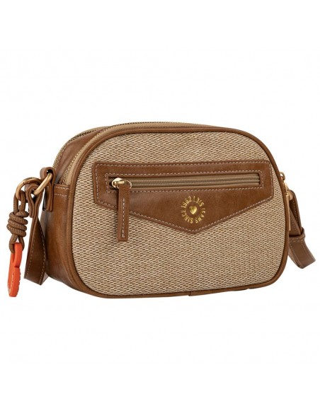 BOLSO BANDOLERA DOBLE JACQUELINE LOIS CAMEL