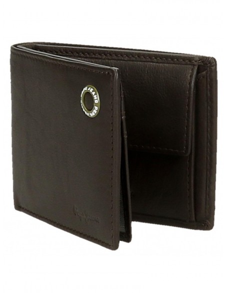 BILLETERO PIEL PEPE JEANS INSIGNIA MARRÓN