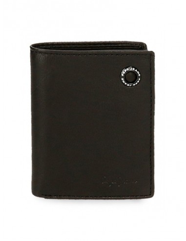 BILLETERO PIEL PEPE JEANS BADGE NEGRO