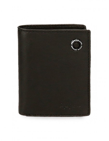 BILLETERO PIEL PEPE JEANS BADGE NEGRO