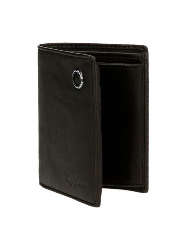 BILLETERO PIEL PEPE JEANS BADGE NEGRO
