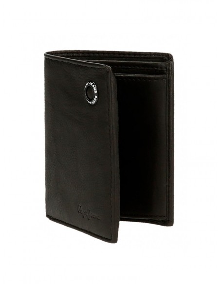 BILLETERO PIEL PEPE JEANS BADGE NEGRO