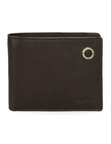 BILLETERO PIEL PEPE JEANS INSIGNIA MARRÓN