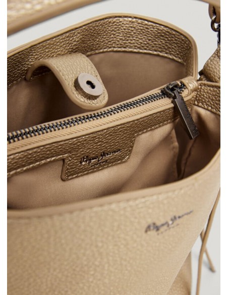 BOLSO BUCKET DE MANO BANDOLERA PEPE JEANS TYLER SCRIPT NEGRO