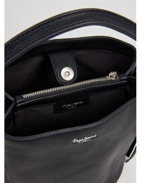 BOLSO BUCKET DE MANO BANDOLERA PEPE JEANS TYLER SCRIPT NEGRO