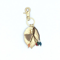 LLAVERO HOJA METAL DORADA