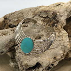 PULSERA RIGIDA TURQUESA Y...