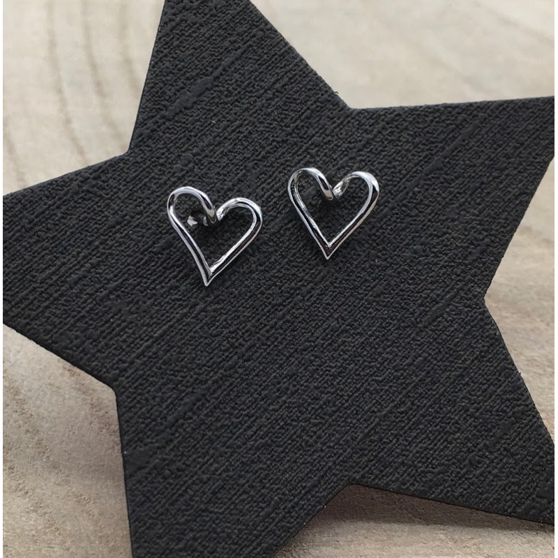 PENDIENTES PLATA CORAZON SILUETA