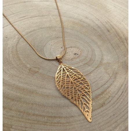 COLGANTE HOJA GRANDE ORO CORTO VIDAL & VIDAL