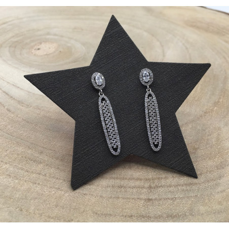 PENDIENTES PLATA DE LEY ZIRCONITAS LARGOS