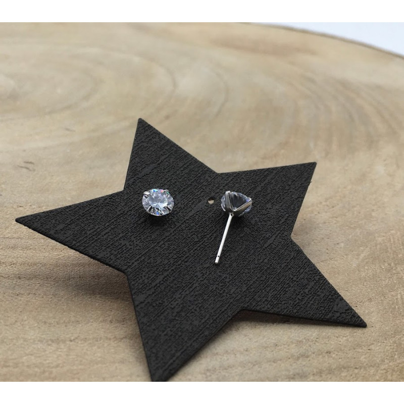 PENDIENTES PLATA ZIRCONITA 6MM